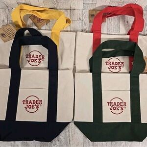 Trader Joe's Canvas Tote Bags (Set of 4)